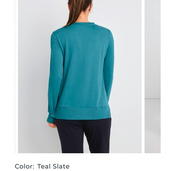 JOCKEY (1X) French Terry Crew Sweatshirt Style #15803, Color #336 Soft Teal, NWT - Picture 10 of 12